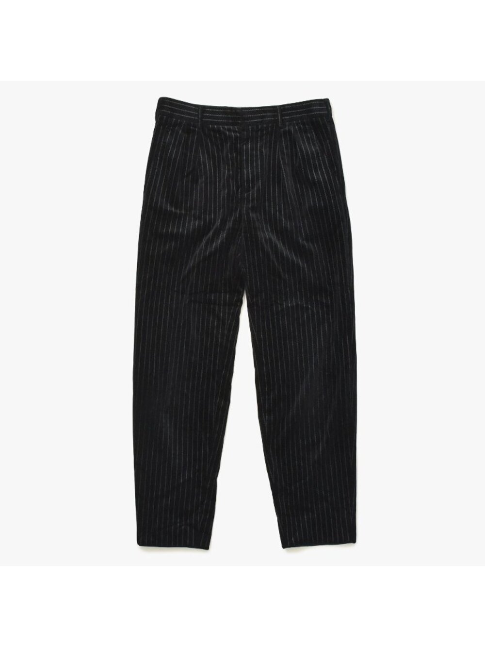 Saint Laurent Striped Velour Long Pants Black